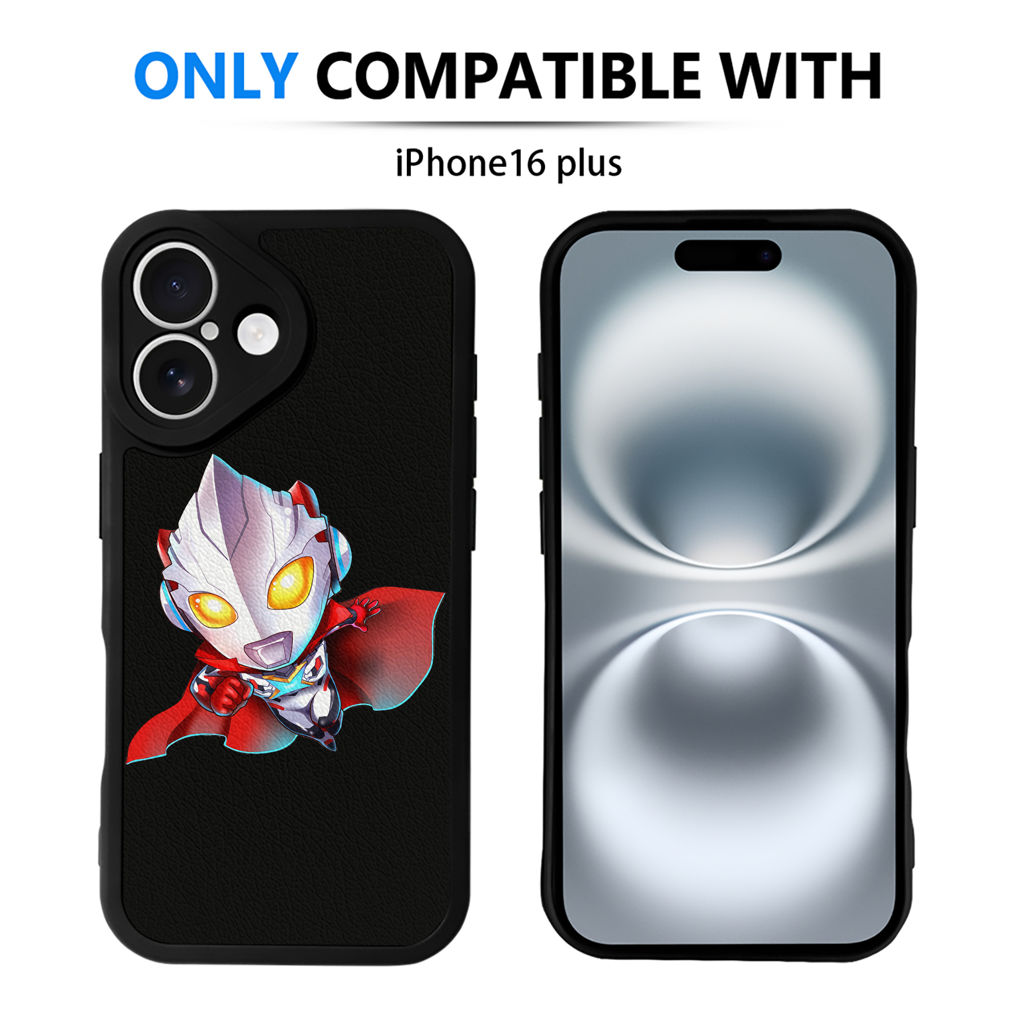 （画像用） ウルトラマン Ultraman 【iPhone 16シリーズ対応】シリコンスマホケース（レザー調） 材質：シリコン